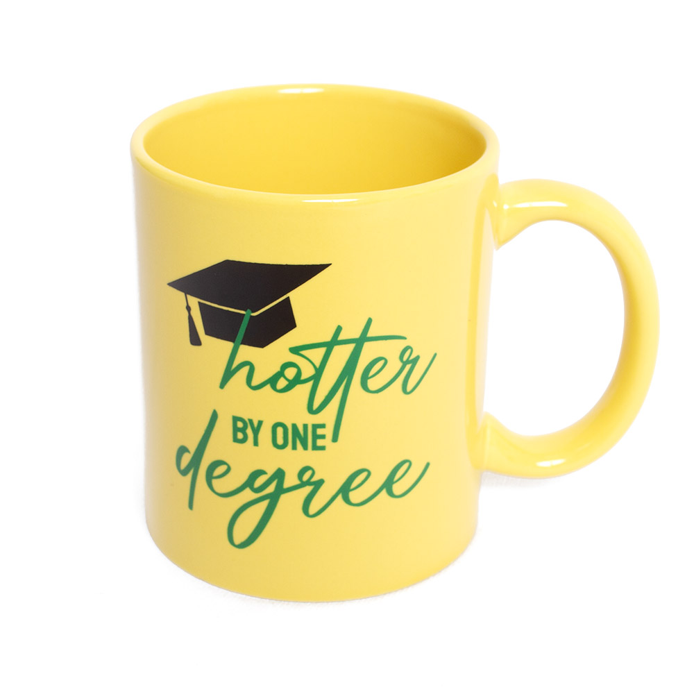 Ducks Spirit, MCM Group, Yellow, Traditional Mugs, Ceramic, Home & Auto, Hotter by One Degree, Grad Cap, 11 ounce, 822756